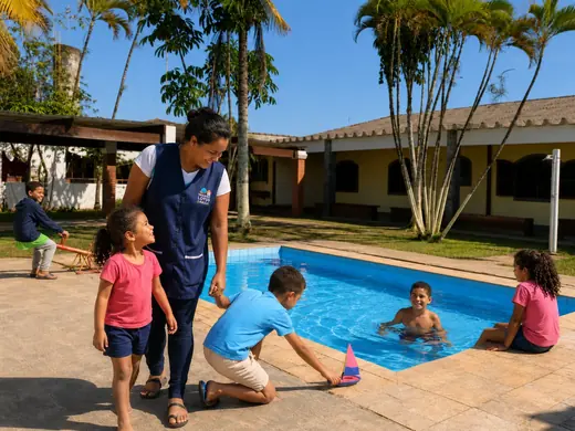 Área externa do Residencial Lótus com atividade acompanhada
