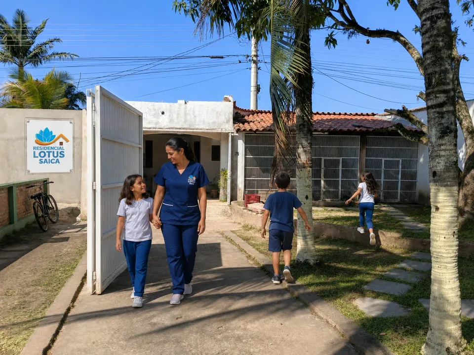 Chegada acolhedora ao Residencial Lótus